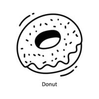 donut tekening icoon ontwerp illustratie. voedsel en drankjes symbool Aan wit achtergrond eps 10 het dossier vector