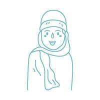 mooi vrouw vervelend hijab illustratie.png vector