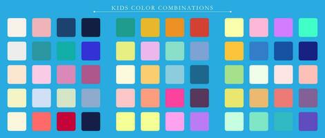 kinderen palet. neiging kleur palet gids sjabloon. een voorbeeld van een kleur palet. voorspelling van de toekomst kleur tendens. bij elkaar passen kleur combinaties. vector grafiek. eps 10.