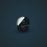 3D-zwart-wit personage uit een lettertype ingesteld, vector illustratie