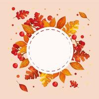frame met bladeren en vruchten van de herfst vector