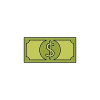 Bill geld cash geïsoleerde pictogram vector