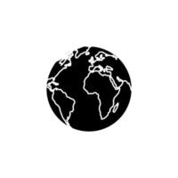 silhouet van de wereld planeet aarde geïsoleerde icon vector