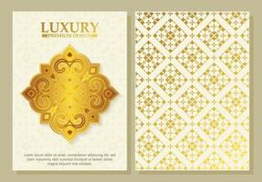 luxe gouden ornamentpatroon wenskaart vector