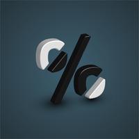 3D-zwart-wit personage uit een lettertype ingesteld, vector illustratie