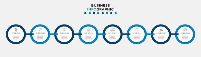 infographic ontwerpsjabloon met pictogrammen en 8 opties of stappen vector