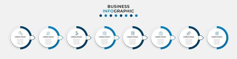 infographic ontwerpsjabloon met pictogrammen en 8 opties of stappen vector