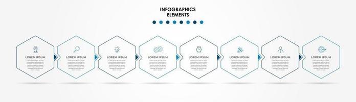 infographic ontwerpsjabloon met pictogrammen en 8 opties of stappen vector