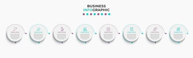 infographic ontwerpsjabloon met pictogrammen en 8 opties of stappen vector