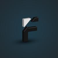 3D-zwart-wit personage uit een lettertype ingesteld, vector illustratie