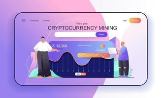 cryptocurrency-mijnconcept voor sjabloon voor bestemmingspagina's vector