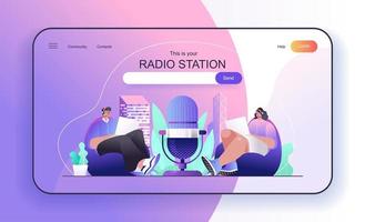 radiostationconcept voor sjabloon voor bestemmingspagina vector