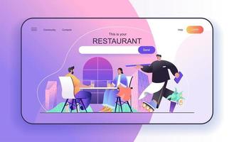 restaurantconcept voor sjabloon voor bestemmingspagina's vector