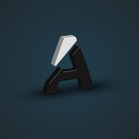 3D-zwart-wit personage uit een lettertype ingesteld, vector illustratie