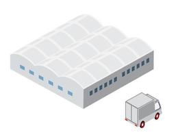 isometrische 3D-stadsmodule industriële stedelijke fabriek vector