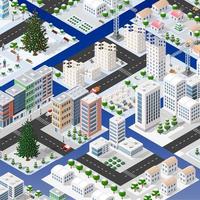 isometrische set blokkenmodule van gebieden van de stadsconstructie vector