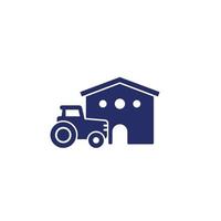 agrimotor en schuur pictogram op wit vector