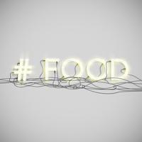 Realistisch neon hashtag woord, vectorillustratie vector