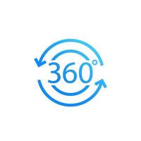 360 graden vector pictogram op wit