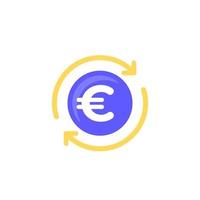 euro cashback icoon, lijn vector