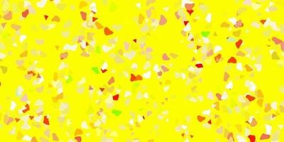 lichtrode, gele vectorachtergrond met chaotische vormen. vector