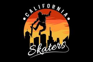 Californië skaters illustratie t-shirt ontwerp
