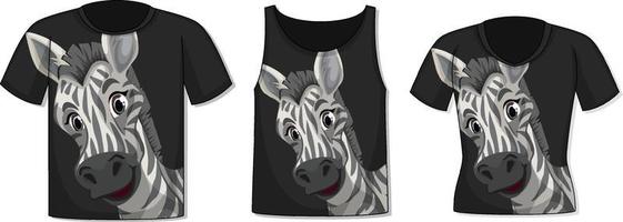 voorkant van t-shirt met zebrasjabloon vector