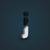 3D-zwart-wit personage uit een lettertype ingesteld, vector illustratie