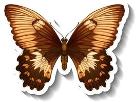 een stickersjabloon met vlinder of mot geïsoleerd vector