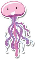 schattige kwallen stripfiguur sticker vector