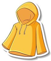 een stickersjabloon met een gele hoodie geïsoleerd vector