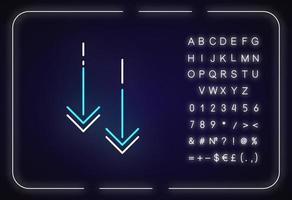 pijlpunten neonlicht naar beneden bewegen vector