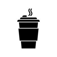 koffie om zwarte glyph-pictogram te gaan vector