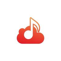cloud muziek logo sjabloon ontwerp vector, pictogram illustratie. vector