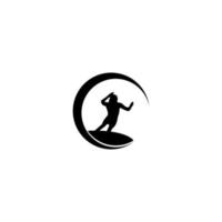 surf logo sjabloon, watersport ontwerp vector. vector