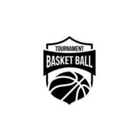 basketbal zwart logo ontwerp illustratie vector