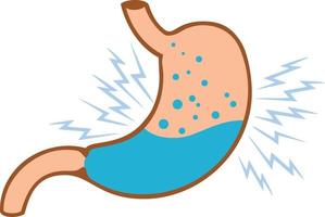 menselijk maagzuurprobleem in de maag vector