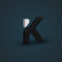 3D-zwart-wit personage uit een lettertype ingesteld, vector illustratie