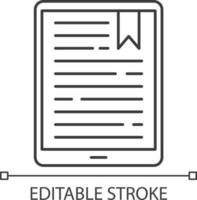 handheld e-reader pixel perfect lineair pictogram vector