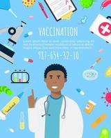 vaccinatie banner concept vlakke stijl ontwerp poster. vector