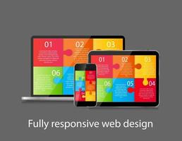 volledig responsieve webdesign concept vectorillustratie vector