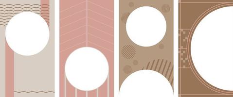 set pastel abstracte verticale achtergrond in minimalistische stijl vector