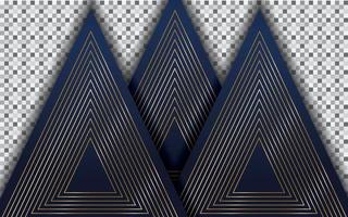 abstracte marineblauwe achtergrond met gouden lijn en driehoekige vorm vector