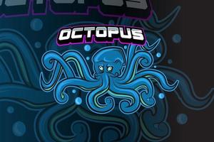 octopus mascotte esport logo ontwerp vector