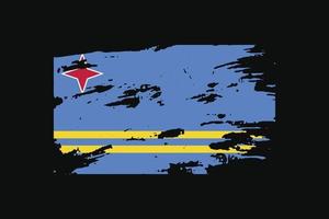 grunge-stijl vlag van de aruba03. vectorillustratie. vector