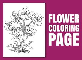 bloem kleurplaat. kleurplaat doodle. vector