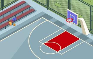 openlucht basketbalveld achtergrond concept vector