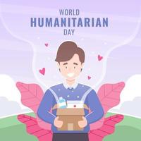 wereld humanitaire dag man karakter vector