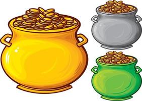 pot met gouden munten vector