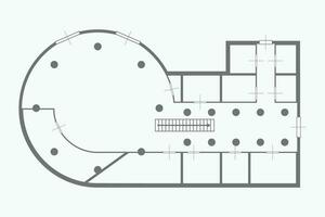 blauwdruk huis ronde vector